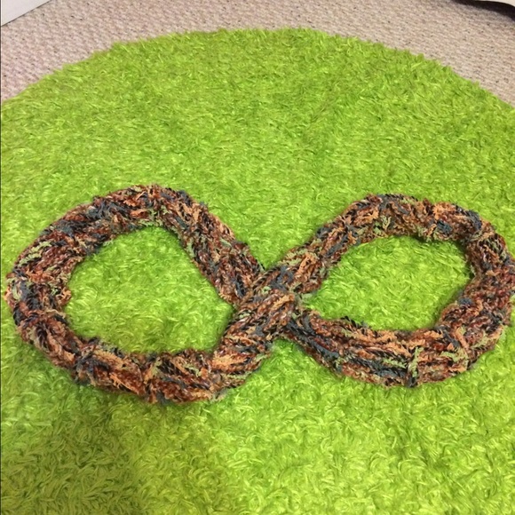 Hand knit infinity scarf