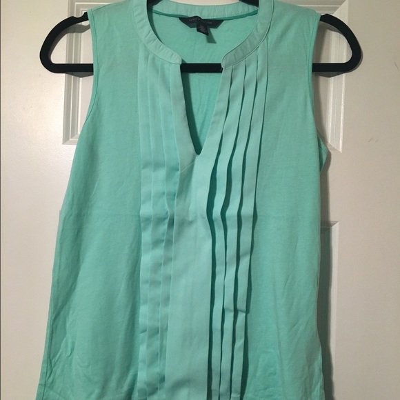 Blue sleeveless blouse