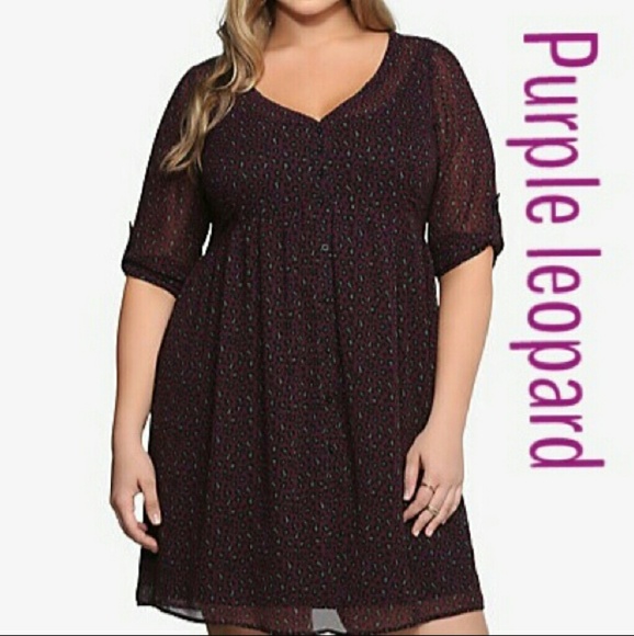 Torrid purple leopard dress size 4