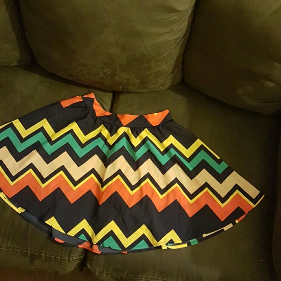 Flirty Chevron Skater Skirt