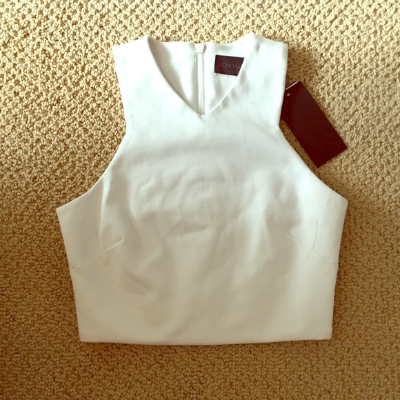 Topshop Tops - Kendall + Kylie TopShop White Crop with Zip Back