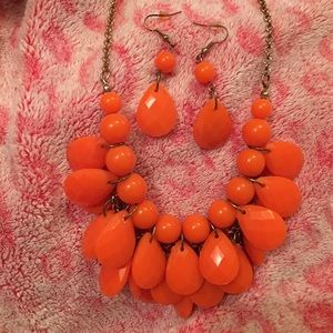 Orange bauble necklace