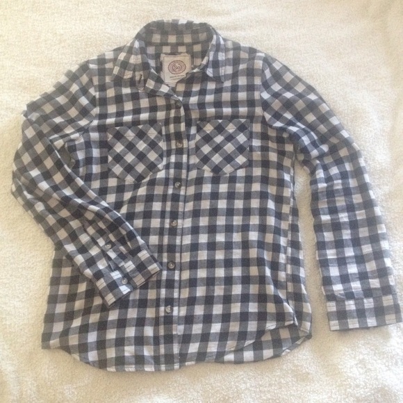 Plaid button down "flannel".