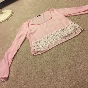 cute tobi sheer pink long sleeve