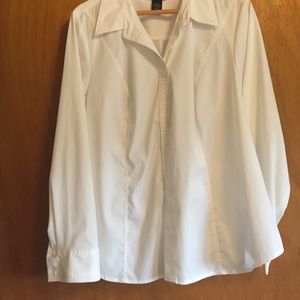 Lane Bryant white button down blouse size 18/20