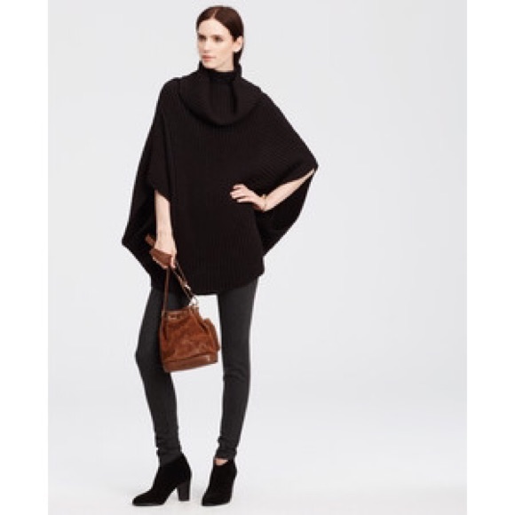 Ann Taylor ribbed turtleneck poncho