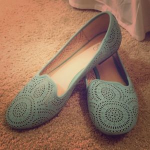 Teal cutout Flats