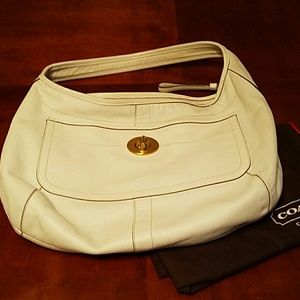 Coach White Leather Large Ergo Hobo