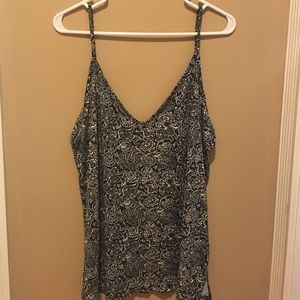 Charcoal Floral Pattern Tank Top