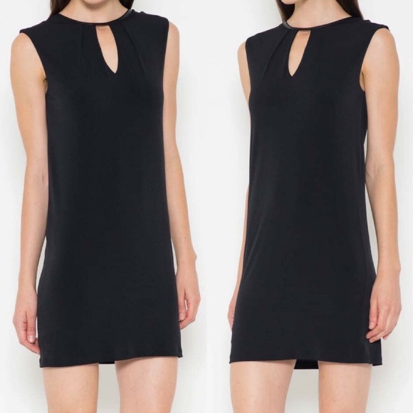 ‼️SALE‼️Keyhole Sleeveless Faux Leather Trim Dress - Picture 2 of 3