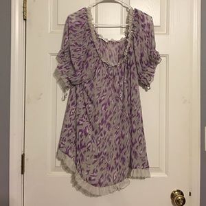 Cute grey and purple sheer shirt