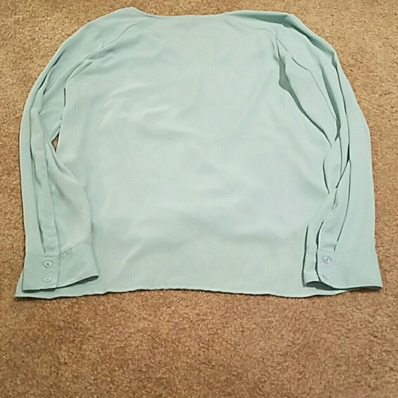 SOLD Mossimo semi sheer blue blouse - Picture 4 of 4
