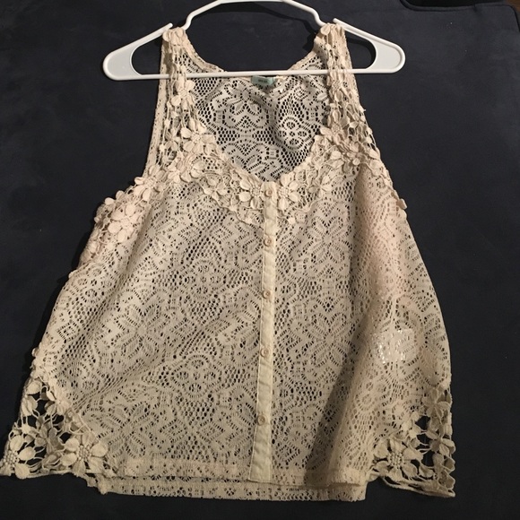 Lace tank top cream