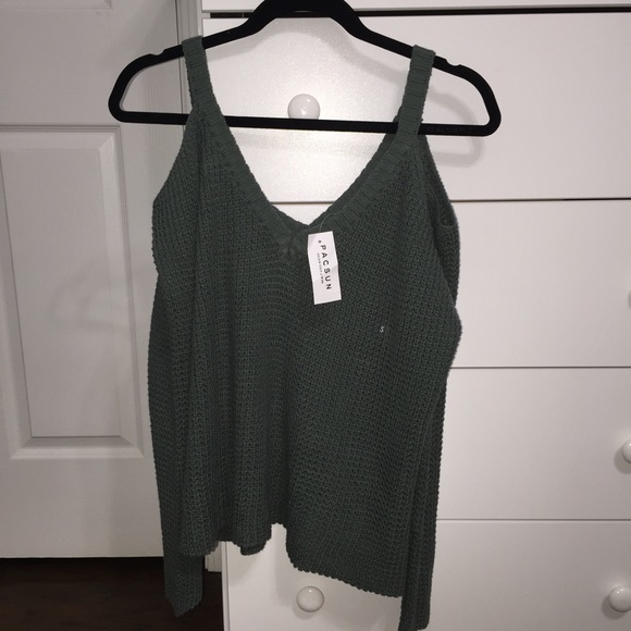 Pacsun cold shoulder waffle knit sweater