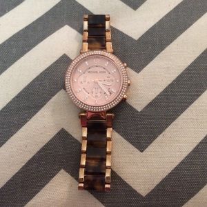 Michael Kors gold and tortoise shell watch