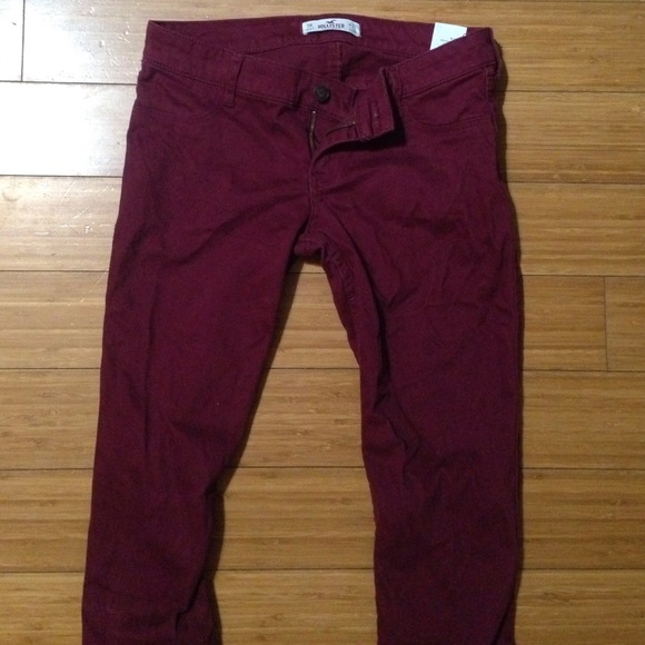 Maroon Hollister jeans