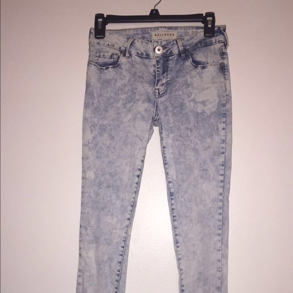 Skinniest acid wash bullhead jeans