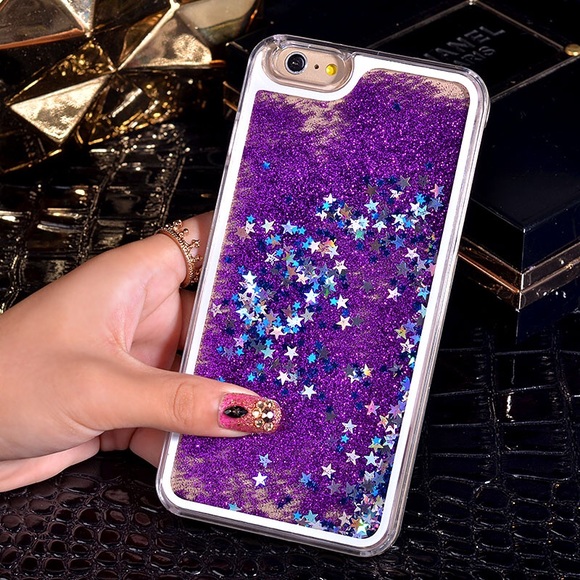 Purple liquid glitter iPhone 6 case