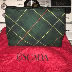 ESCADA Green Suede Plaid Evening Bag