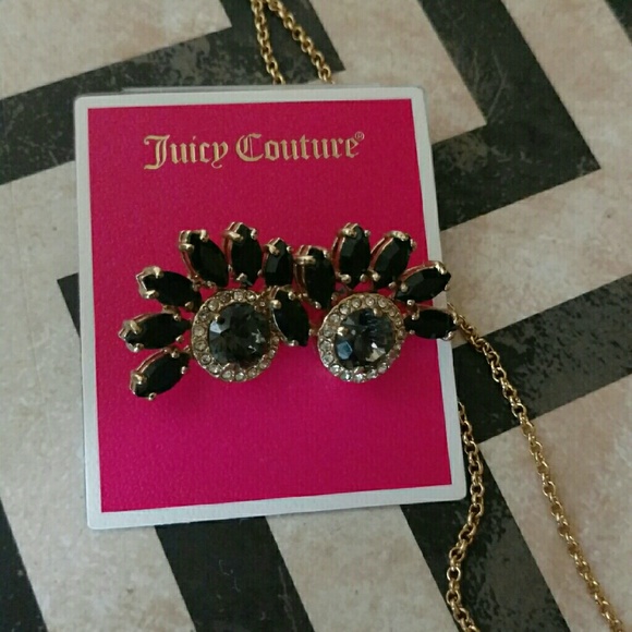 Authentic Juicy Couture earrings and necklace set