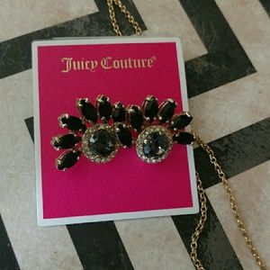Authentic Juicy Couture earrings and necklace set