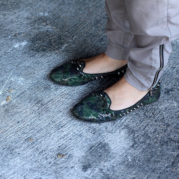 Ash Camouflage Studded loafers