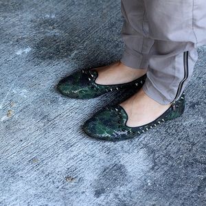 Ash Camouflage Studded loafers
