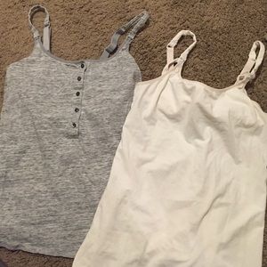 Two nursing bra tanks