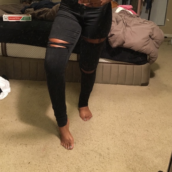 American Eagle Outfitters Denim - ripped american eagle black jeans