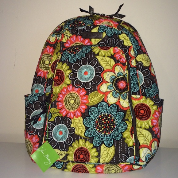 Vera Bradley Flower Shower Laptop Backpack