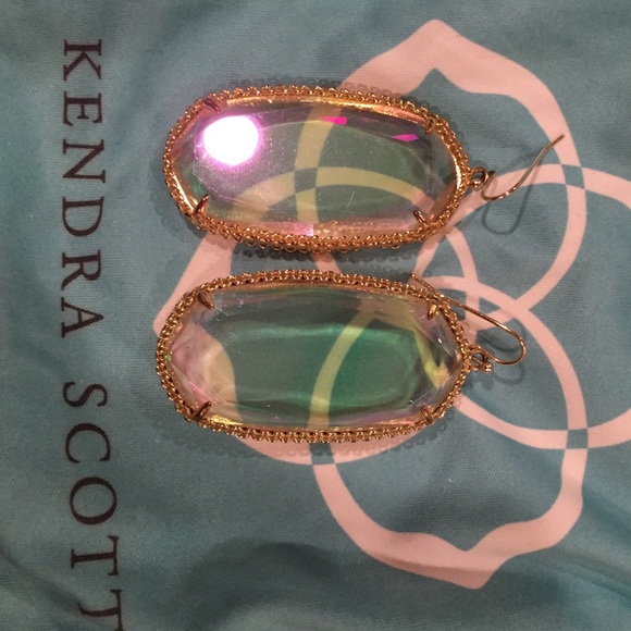Kendra Scott Deily earrings-clear iridescent