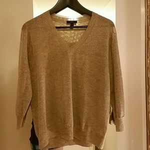 Jcrew heathered gold sparkle sweater