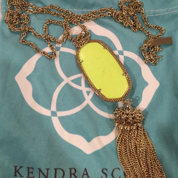 Kendra Scott Rayne necklace in neon yellow