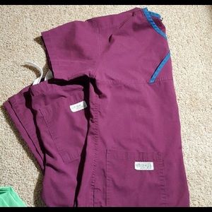 Urbane scrubs. Wine colored set