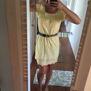 Yellow pastel short sleeve sundress