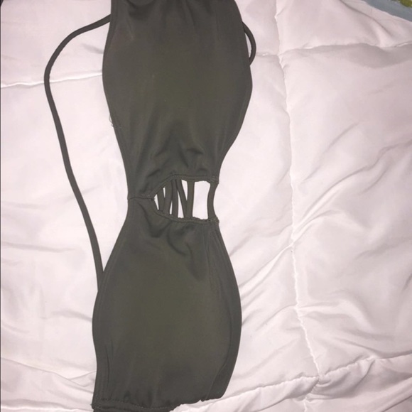 Cute army green strapy bathing suit top