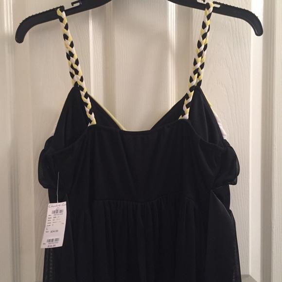 [SOLD] Black, lime green, and white strap dress - Picture 3 of 3