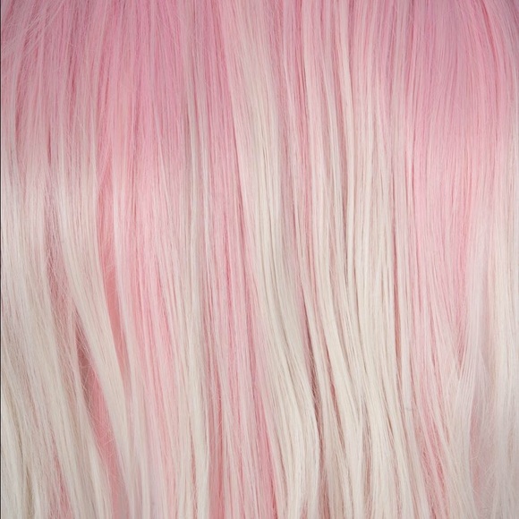 pastel pink blonde synthetic lace front wig 24\