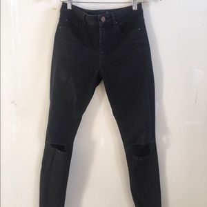 Asos petite black high-waisted denim