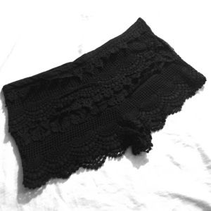 Black Tiered Laced Shorts