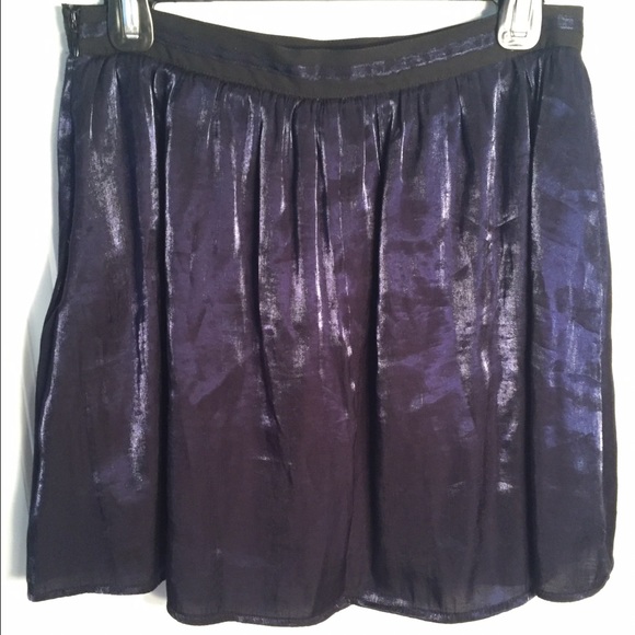 Blue with black sheen skater skirt