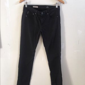 AG Stevie slim straight black denim