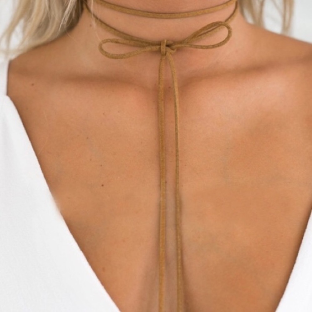 *HOST PICK* New BROWN Boho suede wrap choker