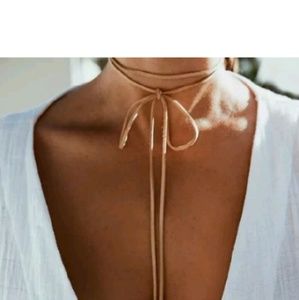 New BROWN Boho suede wrap choker