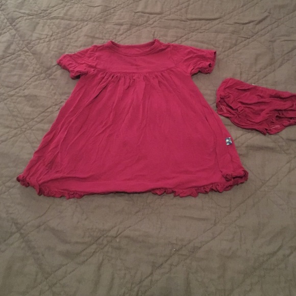 KicKee Pants fuchsia dress & ruffle bum cover