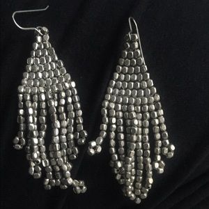 Boho Silver Fringe Earrings