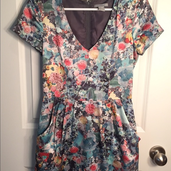 Floral silk pencil skirt dress