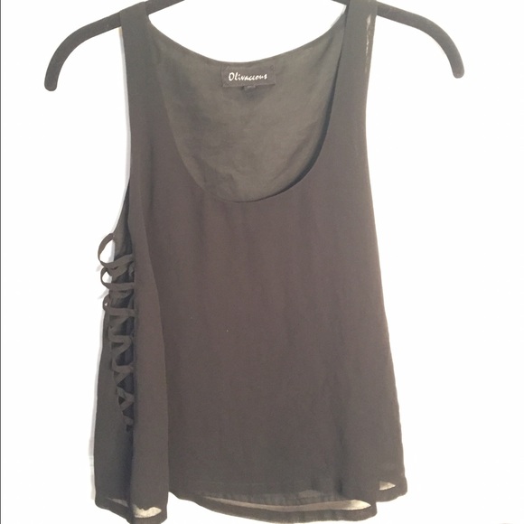 Black crop top with slit sides