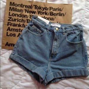 American Apparel high waisted Jean shorts
