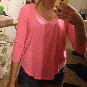 Pink vs v neck